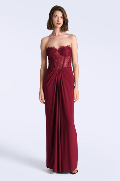 Lace & Jersey Gown