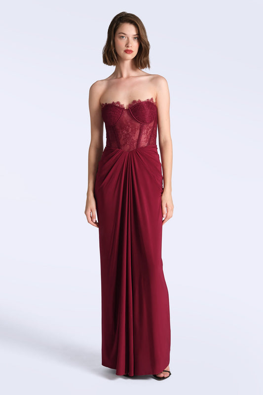 Lace & Jersey Gown