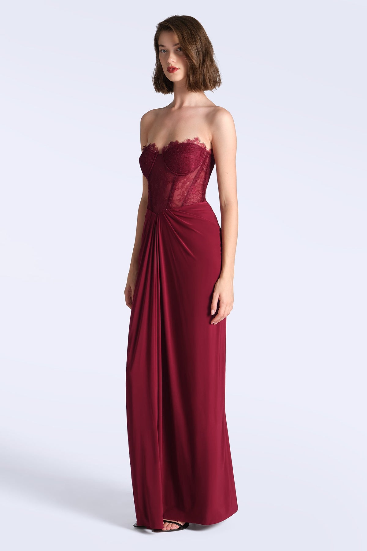 Lace & Jersey Gown