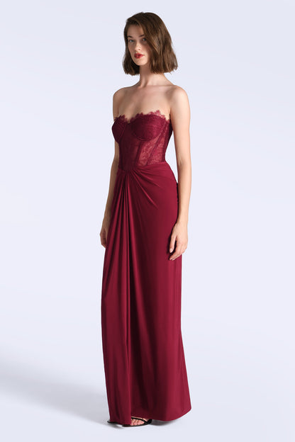 Lace & Jersey Gown