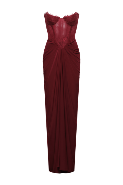 Lace & Jersey Gown