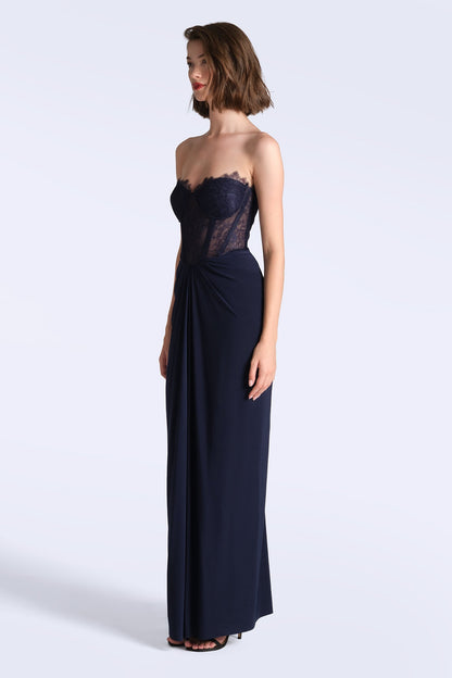 Lace & Jersey Gown