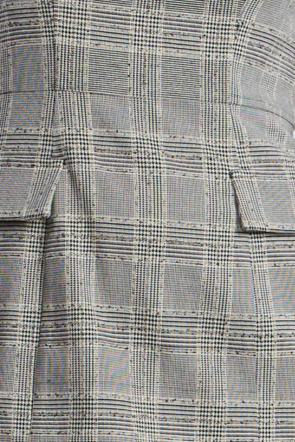 Glen Plaid Dress With Drape
