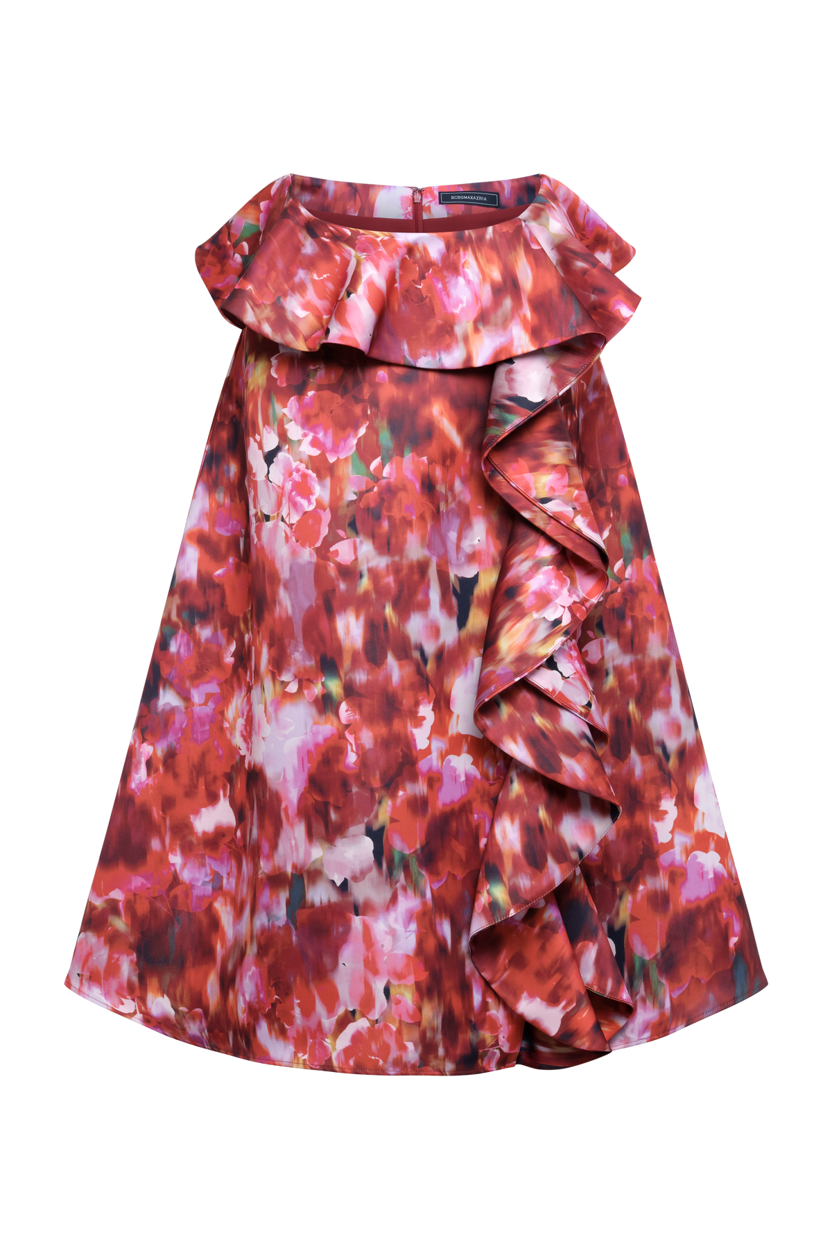 Printed Cascade Midi Skirt