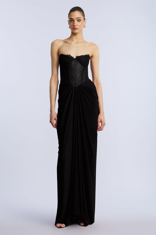 Lace & Jersey Gown