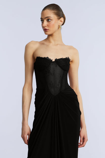 Lace & Jersey Gown