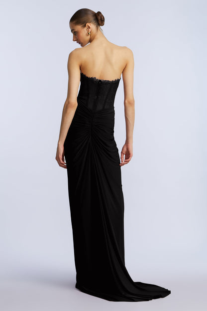 Lace & Jersey Gown