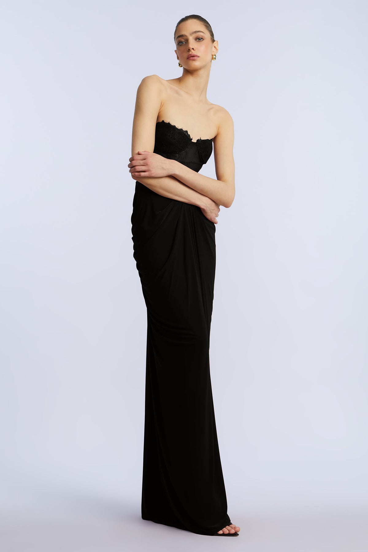 Lace & Jersey Gown