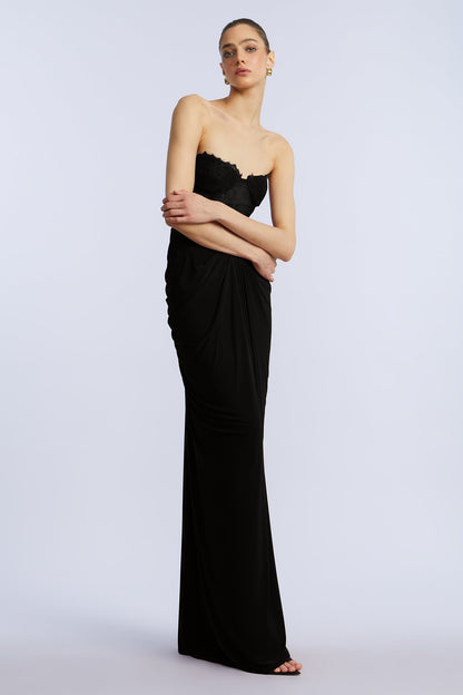 Lace & Jersey Gown