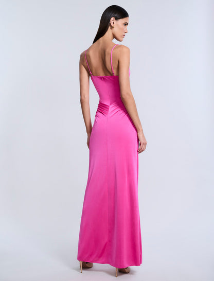 Cowl Draped Gown With Twist