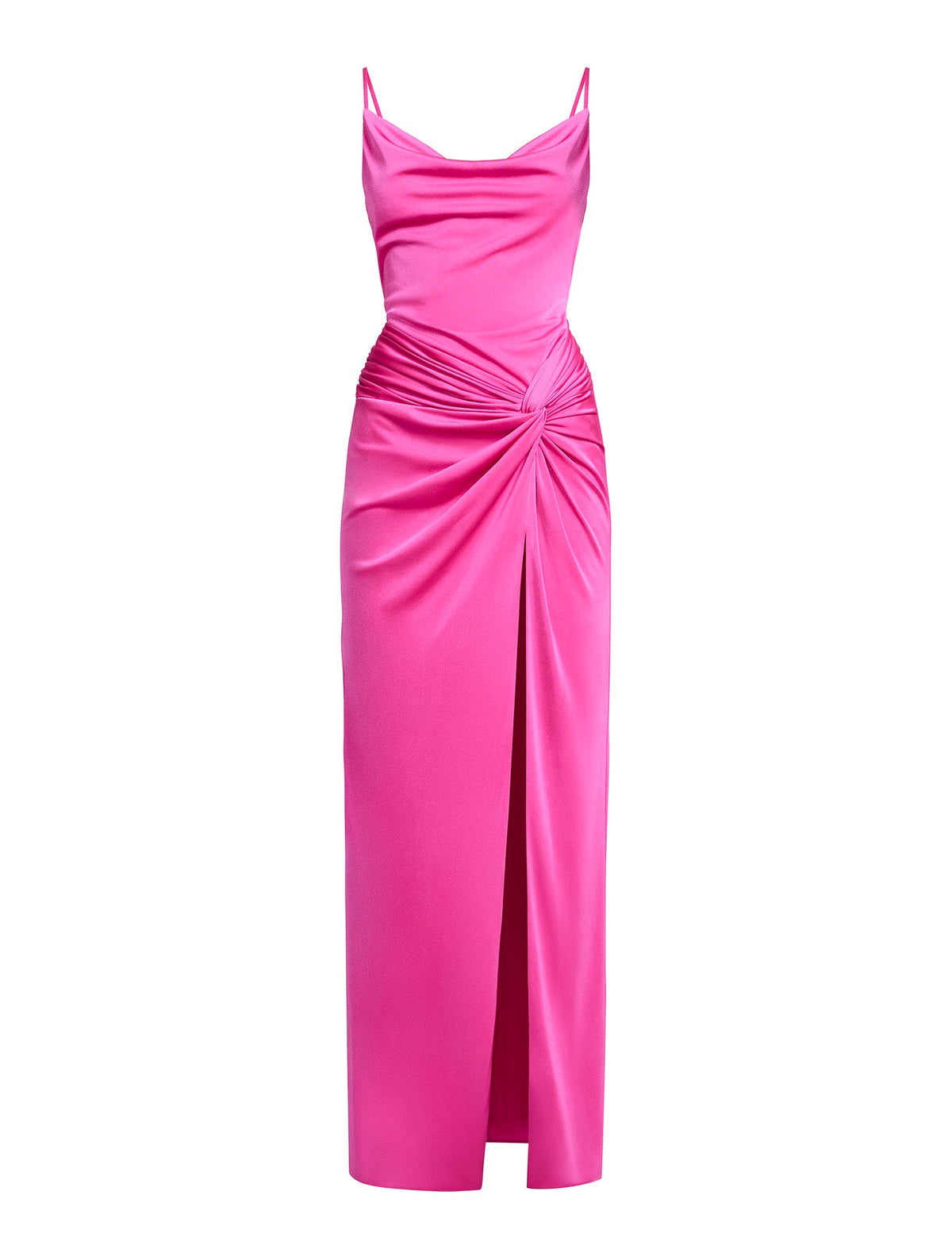 Cowl Draped Gown With Twist