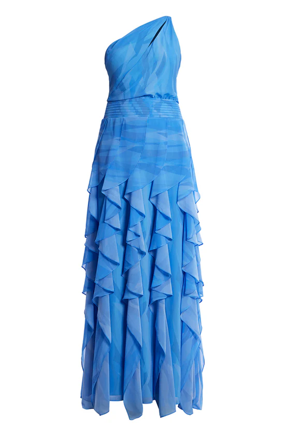 Printed One Shoulder Gown