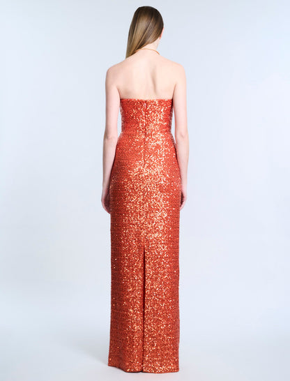 Plunging U Neckline Gown