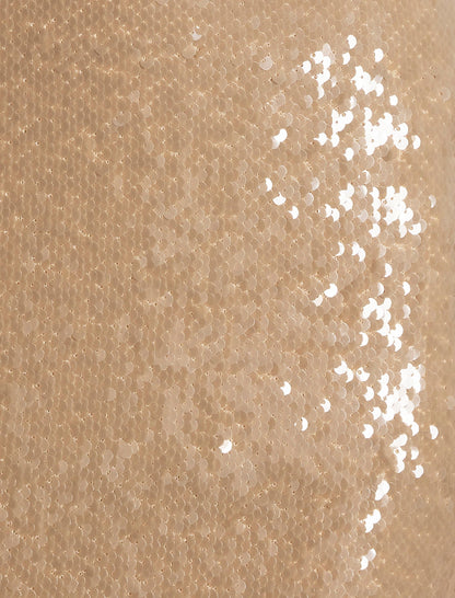 Sequin Cutout Halter Gown