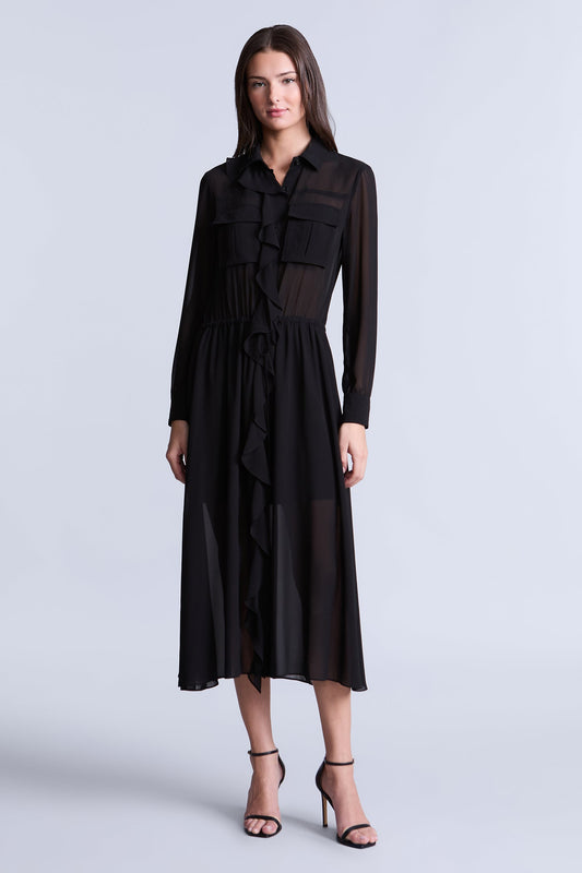 Solid Ruffle Dress