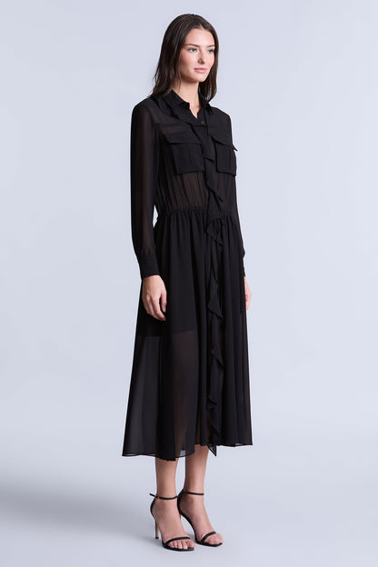 Solid Ruffle Dress