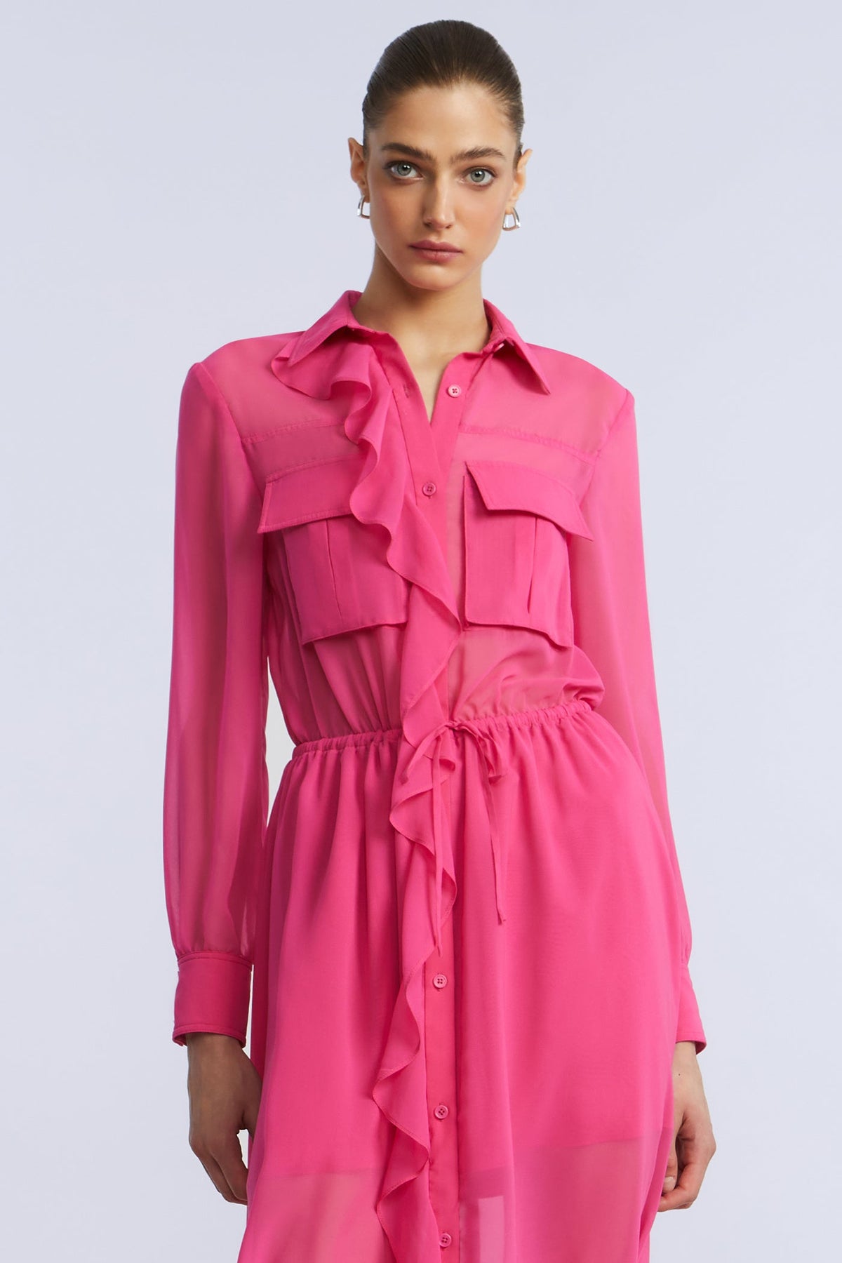 Solid Ruffle Dress