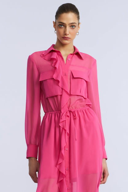 Solid Ruffle Dress