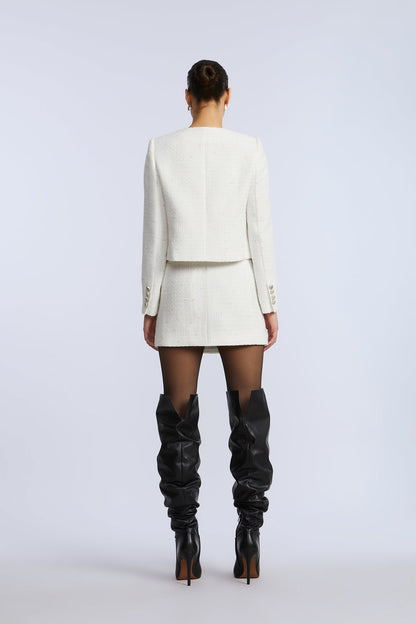 Tweed Wrap Short Skirt