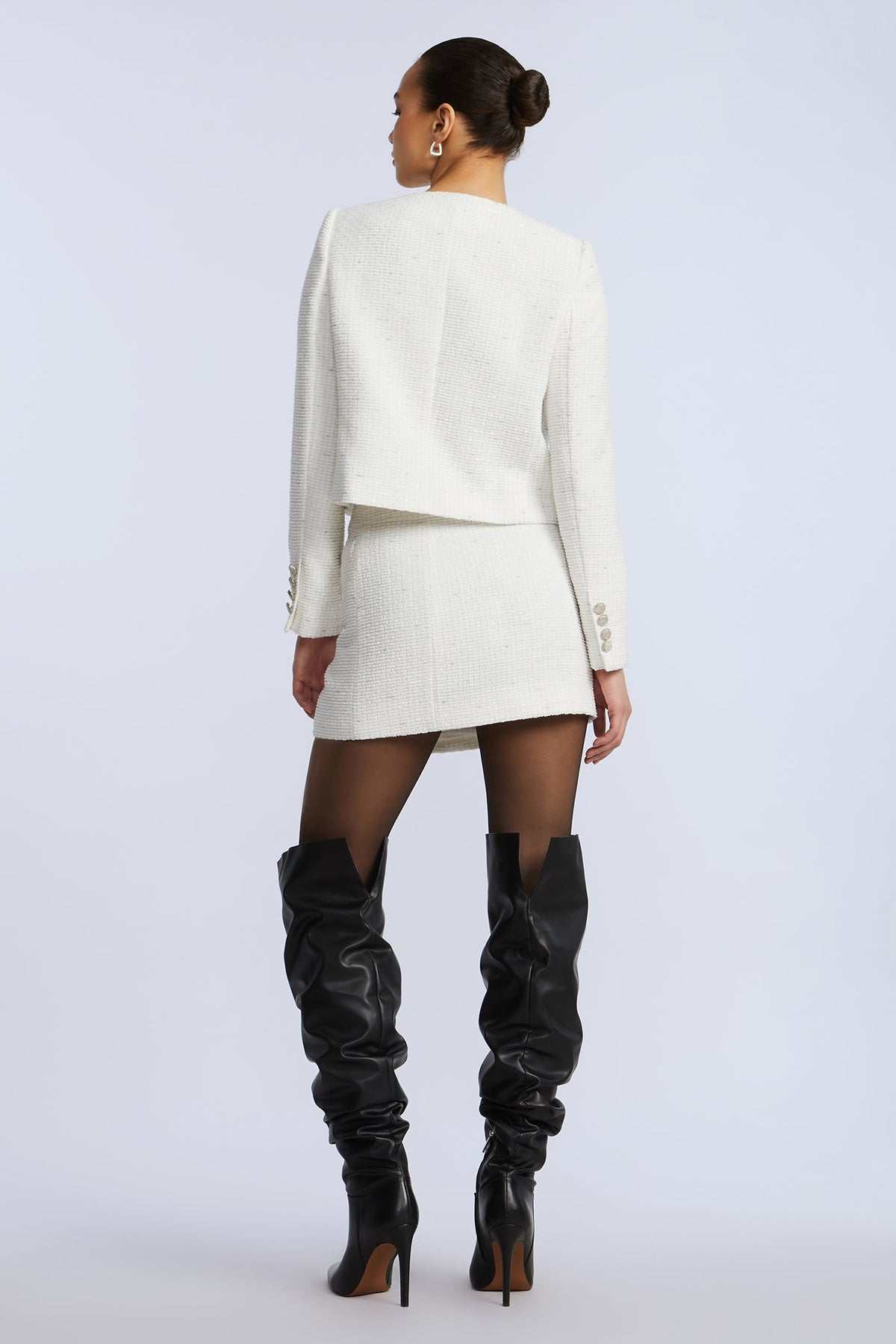 Tweed Wrap Short Skirt
