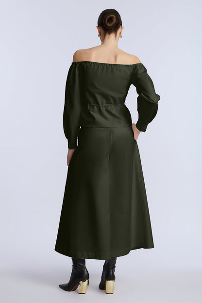 Pleated Front Crop Pant