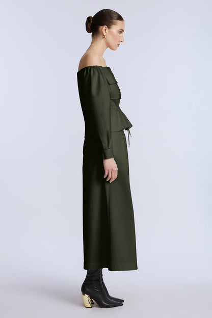 Pleated Front Crop Pant