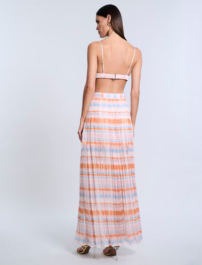 Printed Pleated Skirt