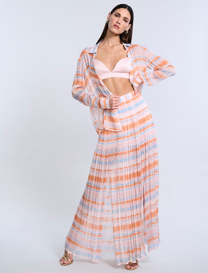 Printed Pleated Skirt