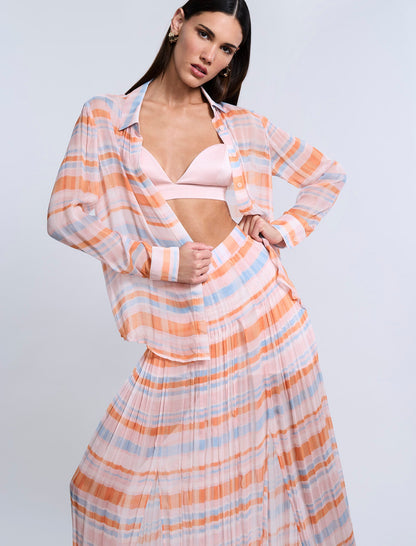Printed Pleated Skirt