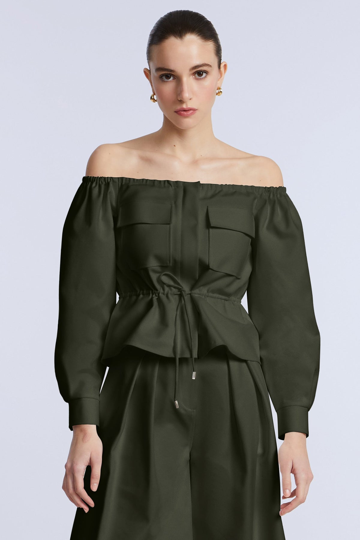 Off Shoulder Drawstring Top