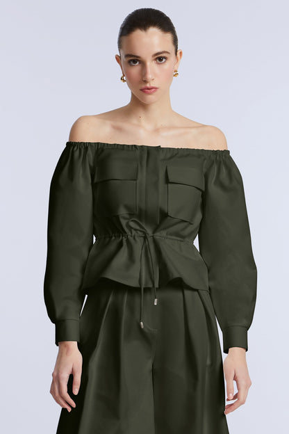 Off Shoulder Drawstring Top
