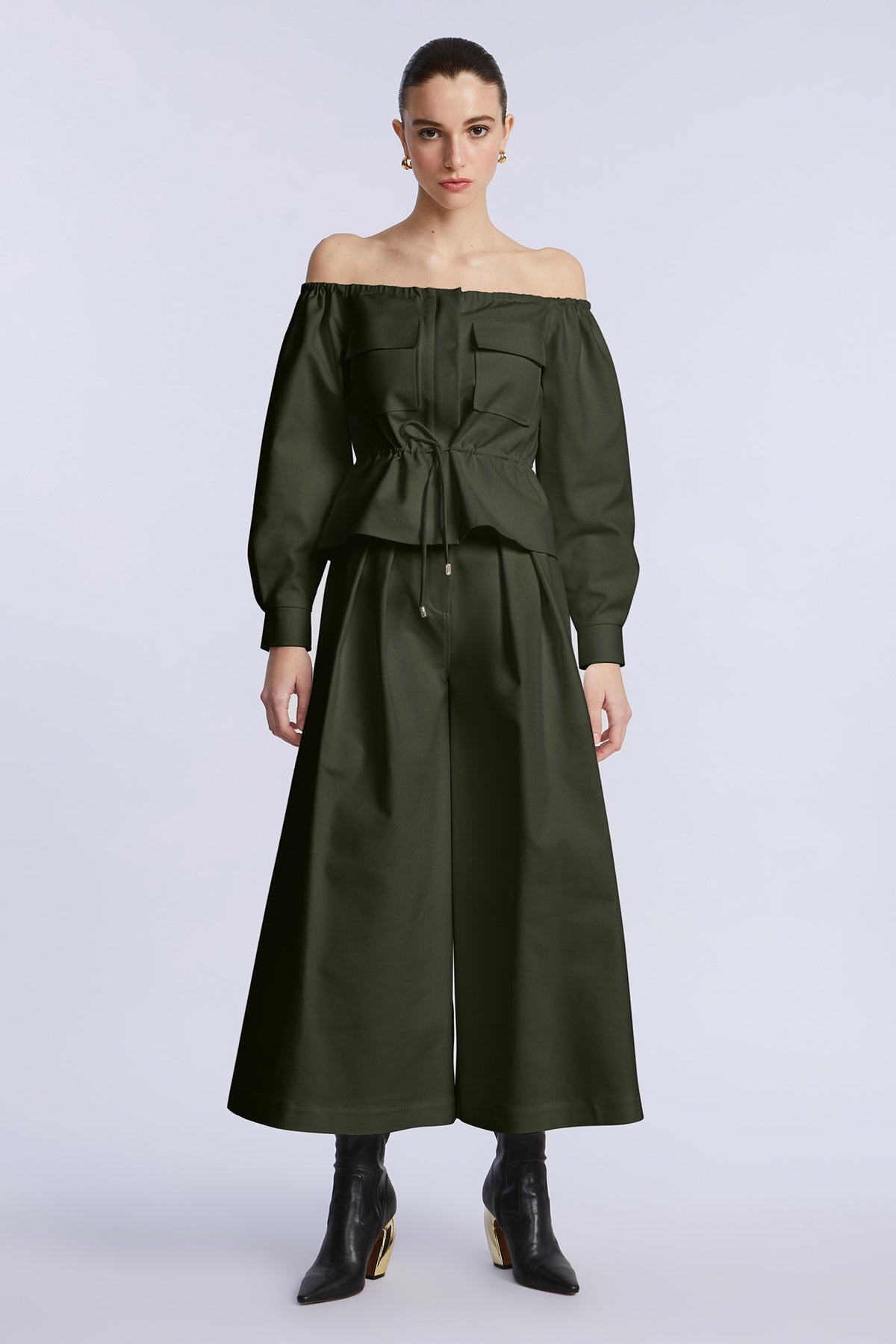Off Shoulder Drawstring Top