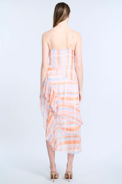Cowl Neck Ruffle Dress