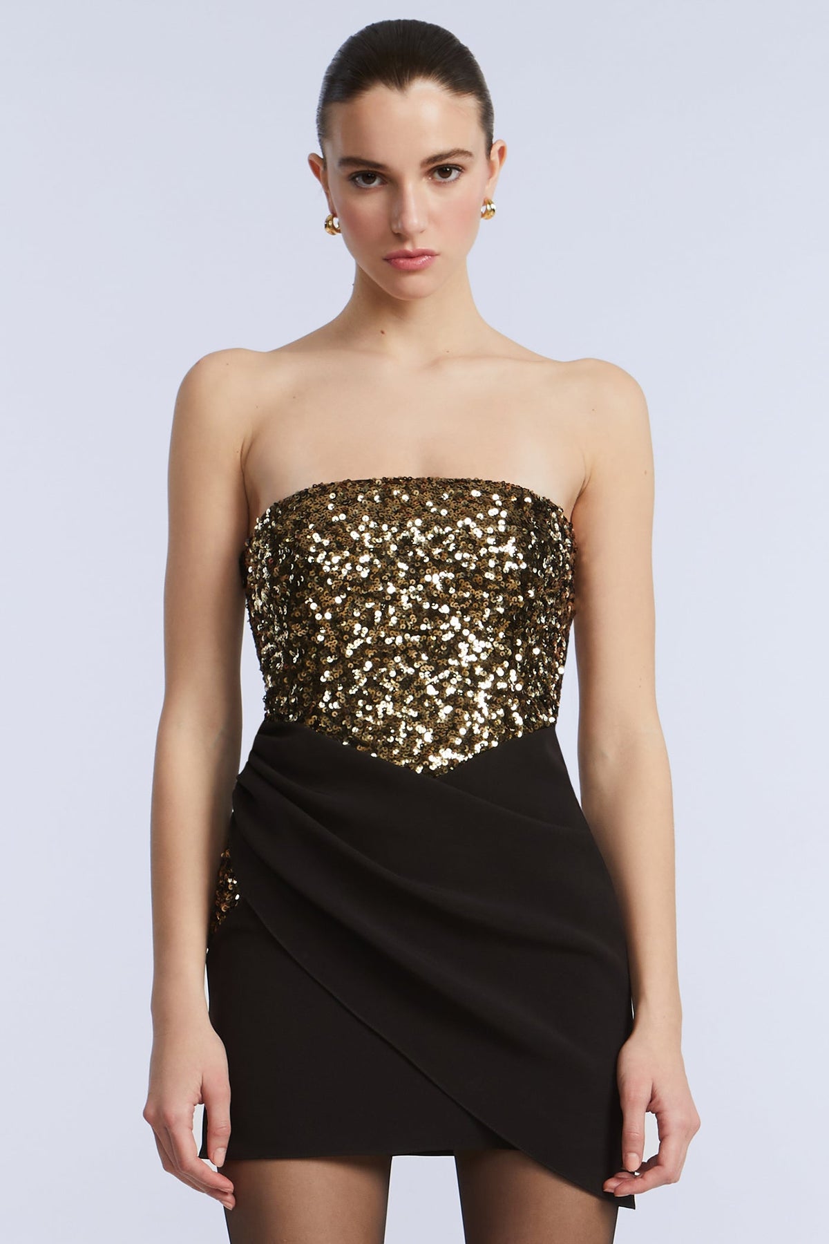 Sequin Crepe Dress
