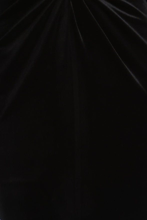 Long Sleeve Halter Velvet Gown