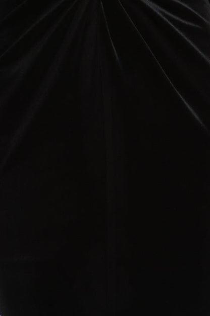 Long Sleeve Halter Velvet Gown