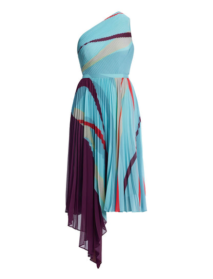 Printed Pleated Dress
