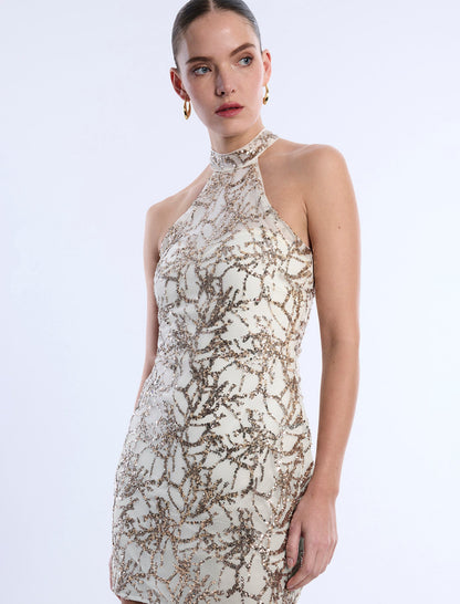 Mock Neck Embellished Mini