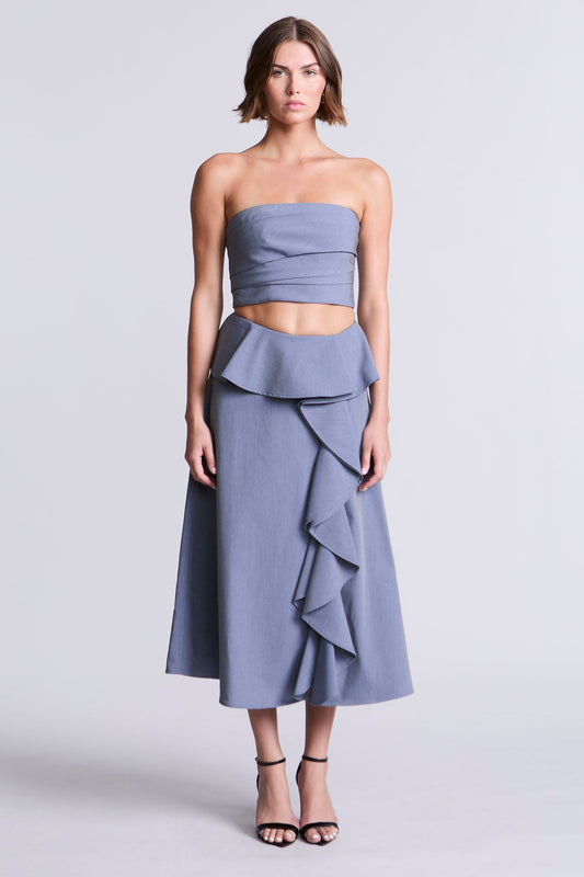 Solid Suiting Fabric Bustier