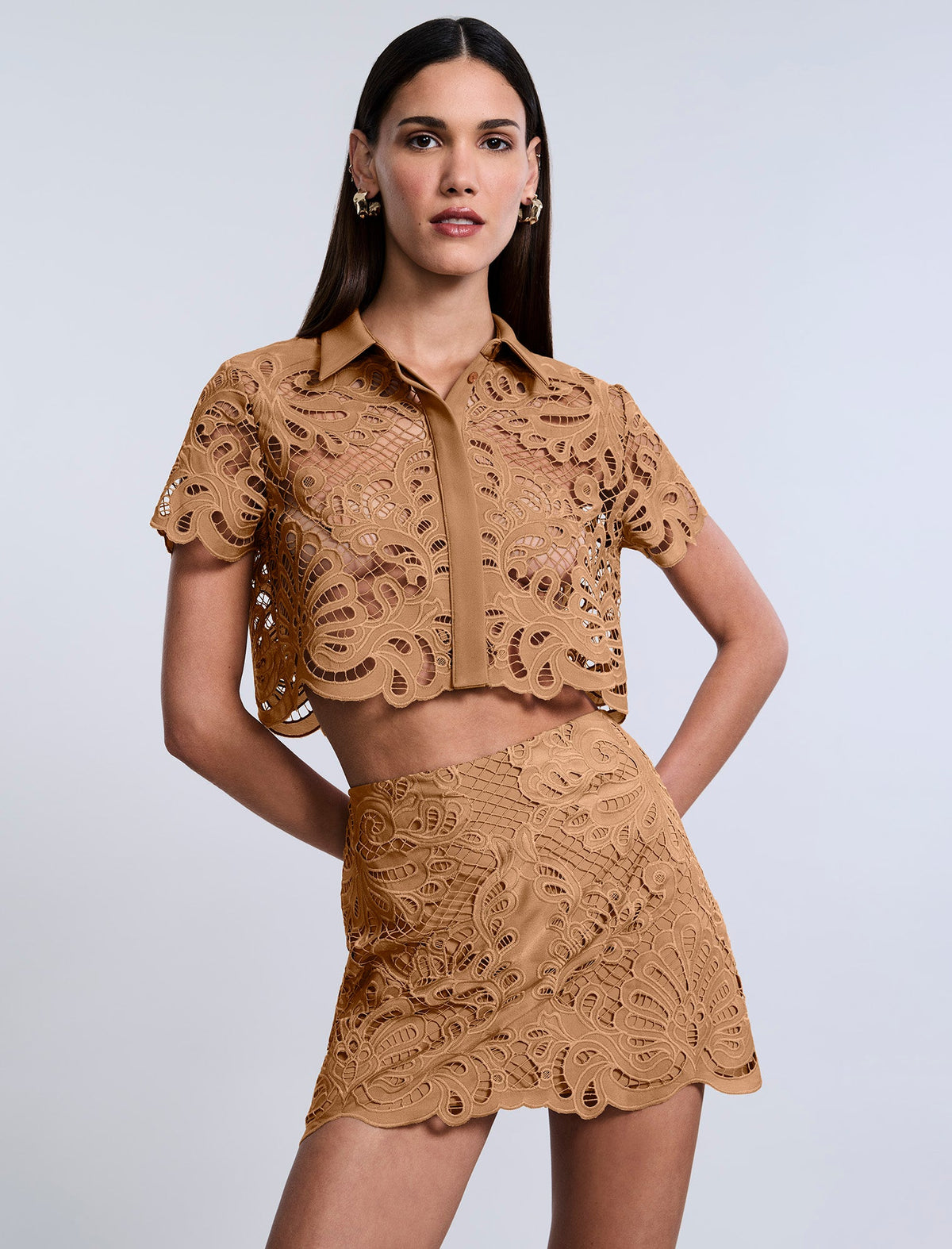 Eyelet Button Down Polo