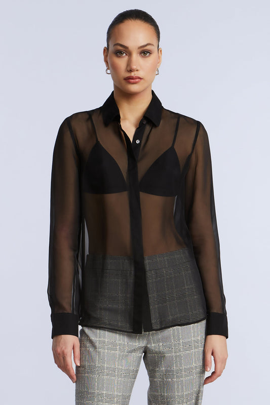 Chiffon Button Down