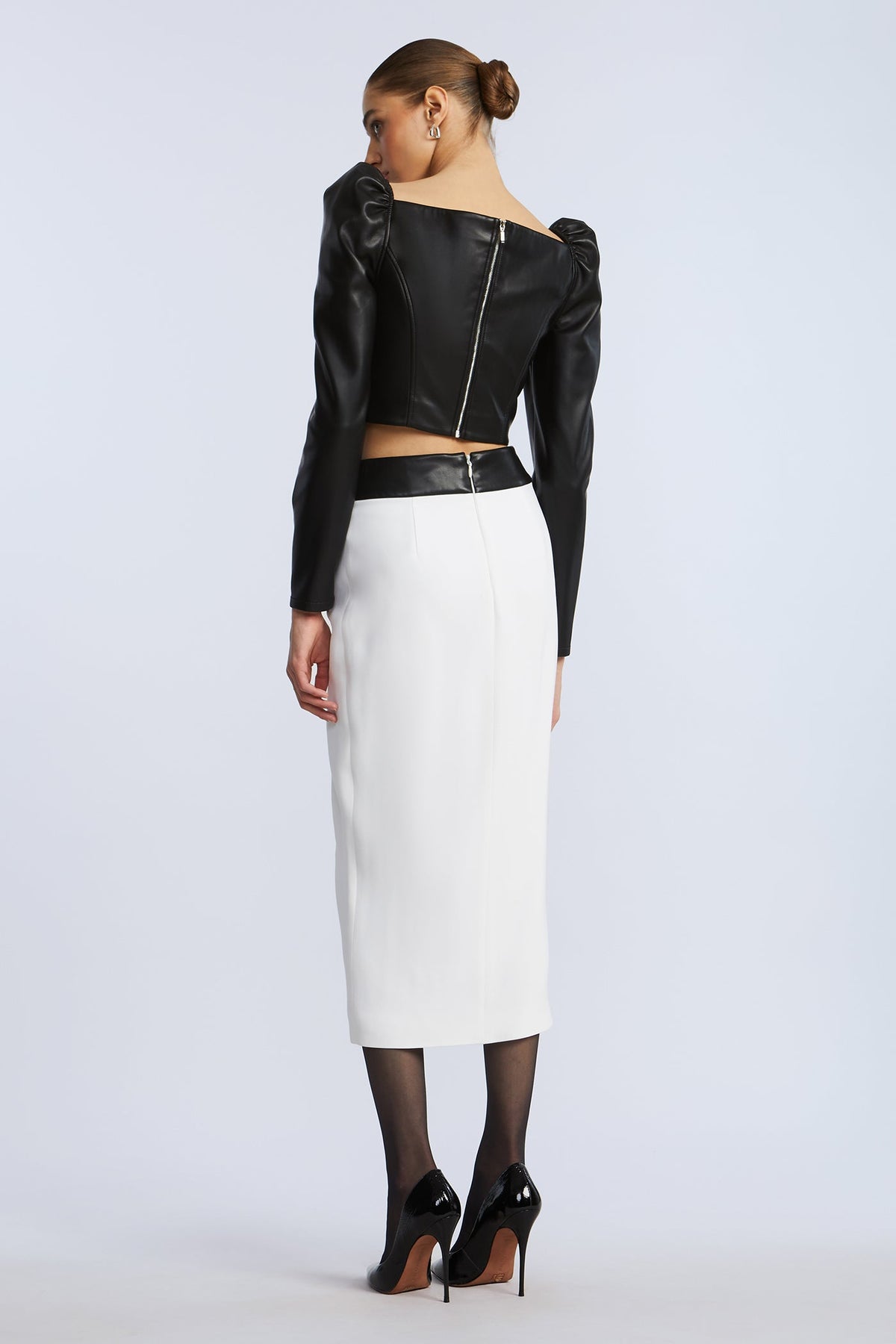 Puff Sleeve Leather Top
