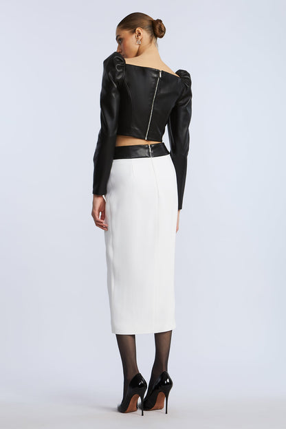 Puff Sleeve Leather Top