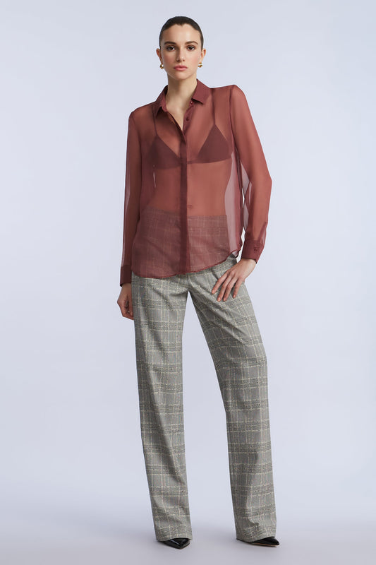 Chiffon Button Down