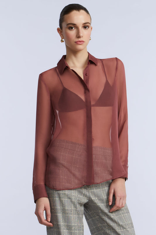 Chiffon Button Down