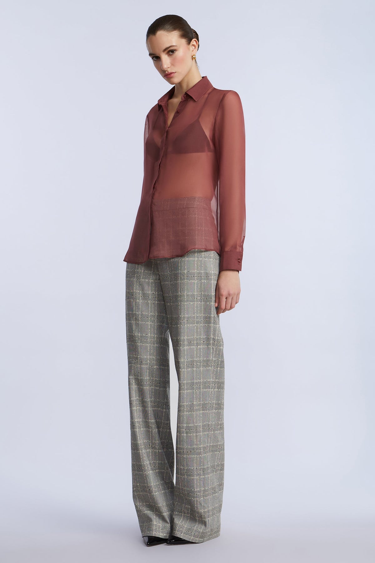 Chiffon Button Down